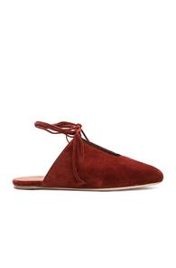 Rosetta Getty Lace Up Mules In Red,brown