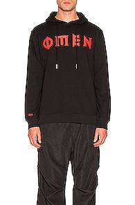 032c Logo Print Hoodie In Black