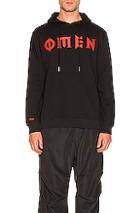 032c Logo Print Hoodie In Black