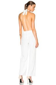 Baja East Satin Jumpsuit In White