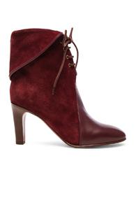 Chloe Suede Kole Ankle Boots In Red