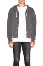 John Elliott Thermal Lined Full Zip Hoodie In Black