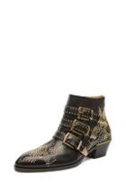 Chloe Susanna Leather Studded Booties In Black