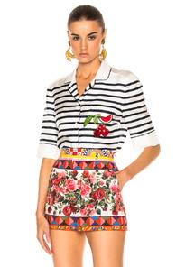 Dolce & Gabbana Striped Button Down In Blue,stripes,white