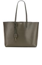 Saint Laurent Large East West Shopping Bag In Green