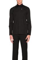 Givenchy Cross Embroidery Button Down Shirt In Black