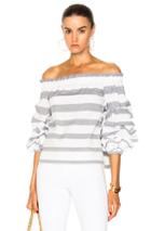 Alexis Juneau Top In Gray,stripes