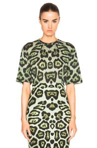 Givenchy Leopard Print Tee In Green,animal Print