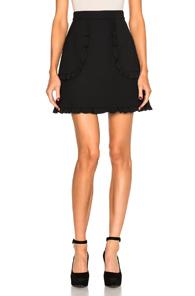Red Valentino Scalloped Mini Skirt In Black