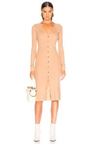 Nicholas Merino Rib Cardigan Dress In Neutral