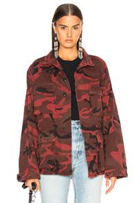Adaptation Camo Surplus Jacket In Abstract,red