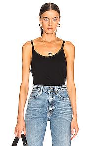 Re/done Jersey Tank Top In Black