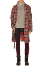 Fear Of God Wool Robe In Checkered & Plaid,neutrals,red
