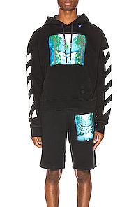 Off-white Diag Waterfall Hoodie In Black