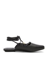 Tibi Leather Lila Slides In Black