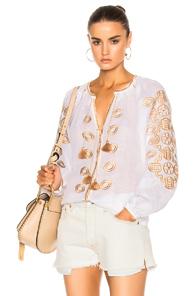 March 11 African Embroidered Top In White