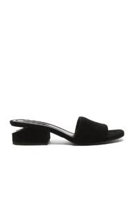 Alexander Wang Suede Lou Slides In Black