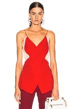 Victoria Beckham Lace Cross Front Cami Top In Tomato
