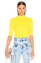 Jil Sander Ribbed Sweater In Yellow