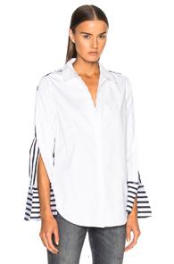 Equipment Rossi Top In Blue,stripes,white