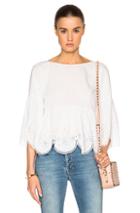 Suno Eyelet Lace Cropped Top In White