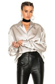 Y Project Button Down Top In Gray,metallics