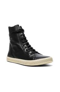 Rick Owens Leather Mastosneaks In Black