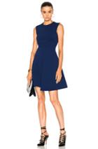 Victoria Beckham Dense Rib Sleeveless Drape Mini Dress In Blue
