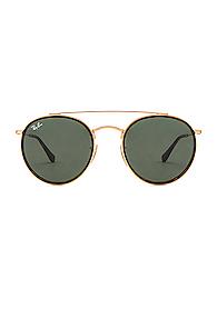 Ray-ban Double Bridge Sunglasses In Metallic