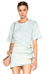 Roberto Cavalli Acid Wash Tee In Green,ombre & Tie Dye