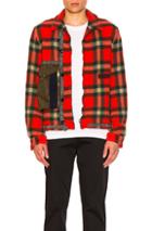 Kolor Zip Pocket Flannel Jacket In Red,checkered & Plaid