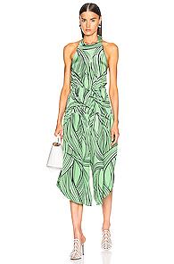 Tibi Zebra Print Halter Jumpsuit In Abstract,green