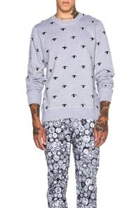 Kenzo Icons All Over Eye Print Sweatshirt In Gray