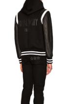 Givenchy Hooded Leather & Neoprene Bomber In Black