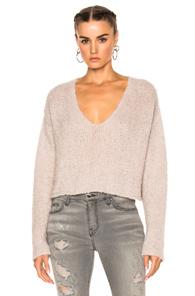 Amiri Cropped V Neck Sweater In Neutrals