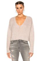 Amiri Cropped V Neck Sweater In Neutrals