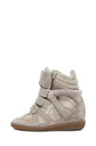 Isabel Marant Bekett Calfskin Suede Sneakers In Neutrals