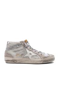 Golden Goose Suede Mid Star Sneakers In Animal Print,white