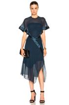 Bianca Spender Sheer Silk Dress In Blue