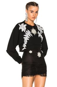 Francesco Scognamiglio Embellished Crew Neck Sweater In Black