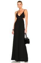 T By Alexander Wang Poly Crepe Triangle Bralette Maxi Dress In Black
