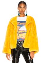 Monse Rex Rabbit Fur Jacket In Yellow