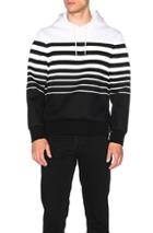 Neil Barrett Degrade Nautical Stripe Hoodie In Stripes,black
