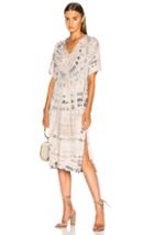 Raquel Allegra V Neck Boxy Dress In Gray,blue,ombre & Tie Dye