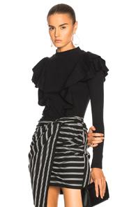 Veronica Beard Dawson Long Sleeve Top In Black