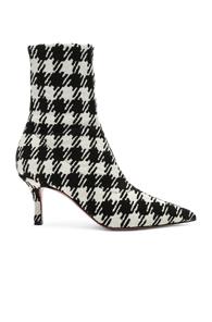 Amina Muaddi Stretch Knit Lydia Ankle Boots In Black,plaid