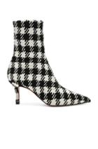 Amina Muaddi Stretch Knit Lydia Ankle Boots In Black,plaid