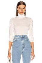 Helmut Lang Long Sleeve Twist Turtleneck Top In White