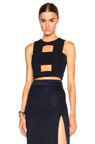 Cushnie Et Ochs Power Stretch Viscose Cut Out Top In Blue