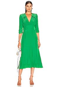 Smythe Midi Tea Dress In Green